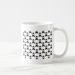 Black Ribbon Pattern Coffee Mug