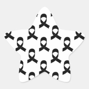 Black Ribbon Pattern Star Sticker