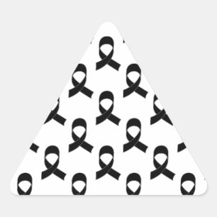 Black Ribbon Pattern Triangle Sticker