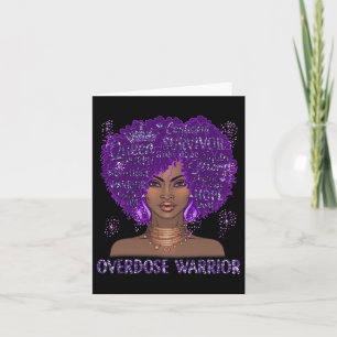 Black Ribbon Purple Overdose Warrior Awareness Gif Card