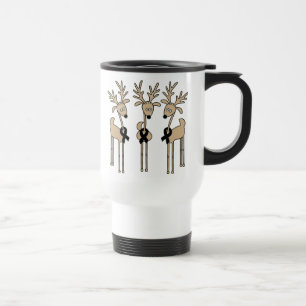 Black Ribbon Reindeer Travel Mug