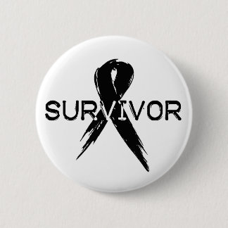 Black Ribbon- Survivor 6 Cm Round Badge