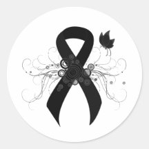 Black Ribbon with Butterfly