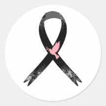 Black Ribbon with Dove Awareness Sticker