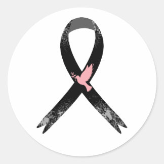 Black Ribbon with Dove Awareness Sticker