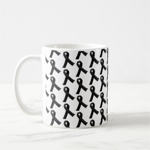 Black Ribbons Tiled Pattern Coffee Mug