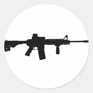 Black Rifle AR-15 from Phil's Art Online Classic Round Sticker