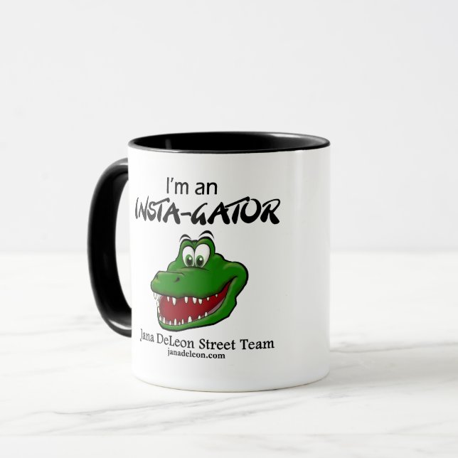 Black Ringed Coffee Mug with Street Team Logo (Front Left)