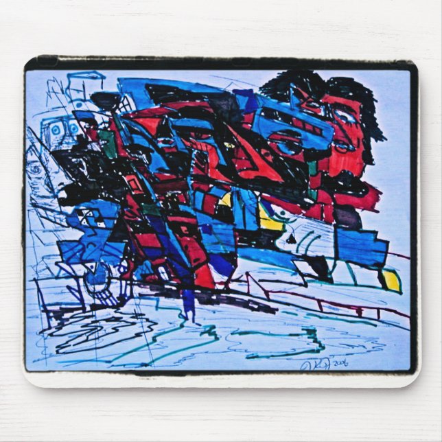 Black Ripples Mouse Mat (Front)