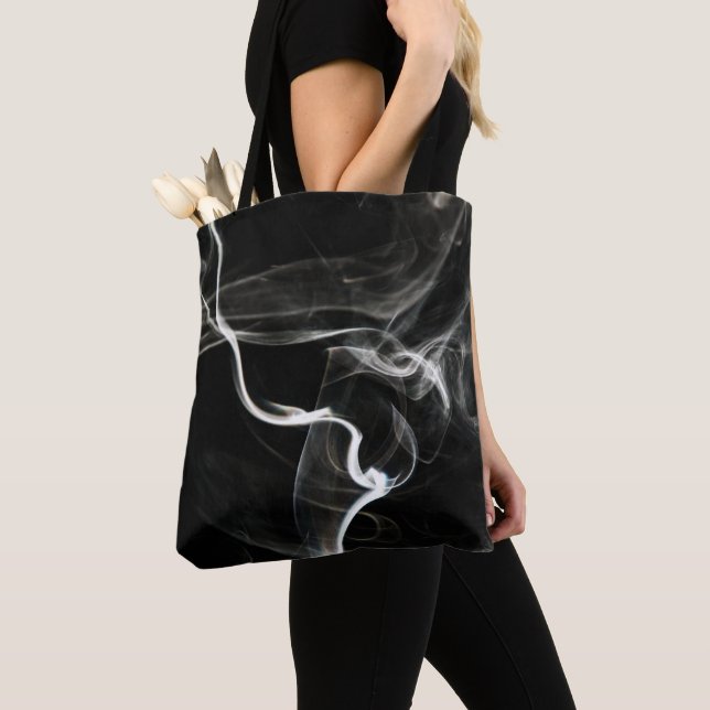Black Rising Smoke Tote Bag (Close Up)