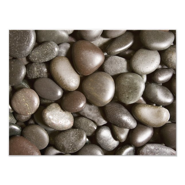 Black River Rock Nature Zen Pebble Photo Print (Front)