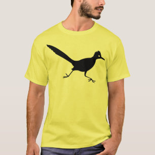 Black Roadrunner Bird Print T-Shirt