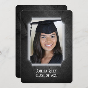 Black Rock background with photo frame Invitation