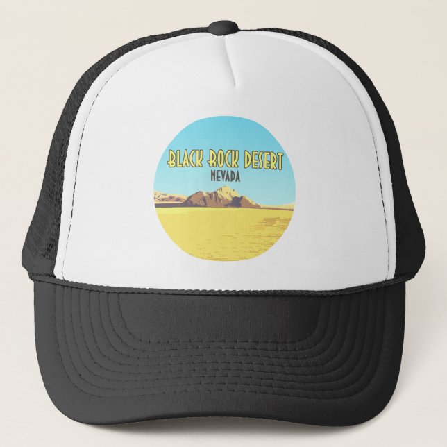 Black Rock Desert Nevada Vintage Trucker Hat (Front)