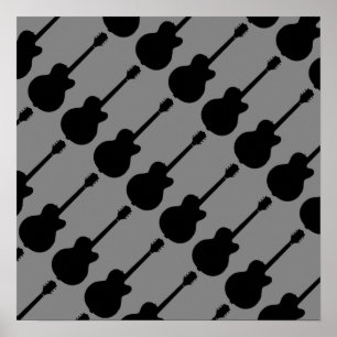 black rock guitars pattern poster