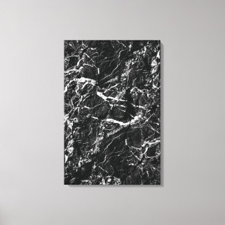 Black rock surreal nature faux stone texture canvas print