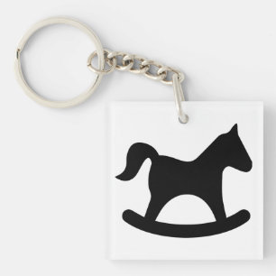 Black Rocking Horse Key Ring