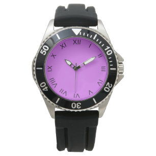Black Roman Numbers on Purple Mens cn Watch