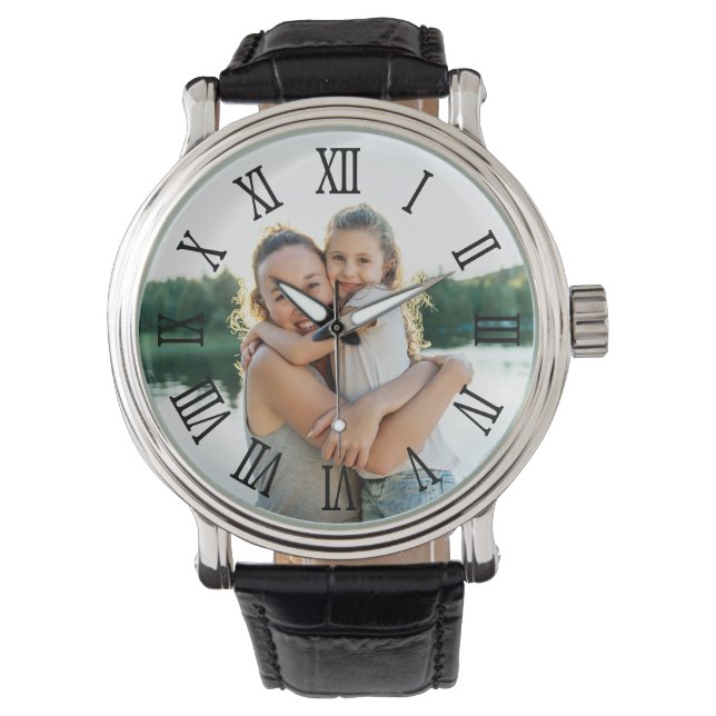 Black Roman Numerals Photo for Dad Watch (Front)