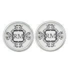 Black Romance Monogram Wedding Cuff Links