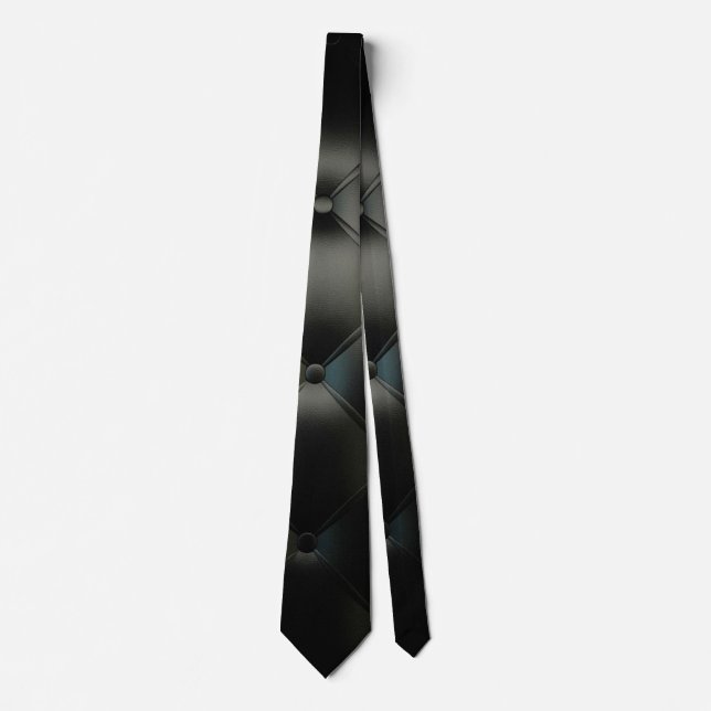 Black Romantic Beautiful Leather Tie (Front)