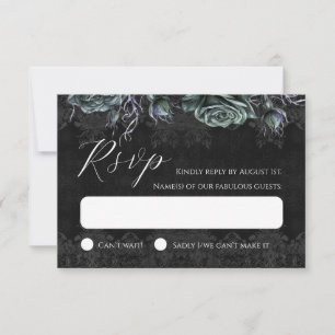 Black Romantic Victorian Gothic RSVP card