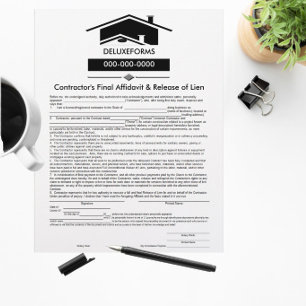 Black Roof Final Affidavit & Release of Lien Form
