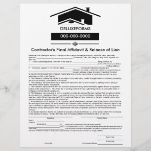 Black Roof Final Affidavit & Release of Lien Form