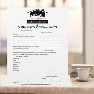 Black Roof Partial Unconditional Waiver Form
