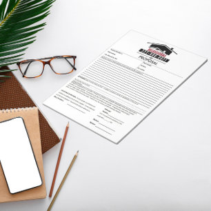 Black Roof Proposal Notepad