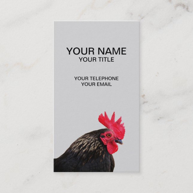 Black Rooster Business Card (Front)