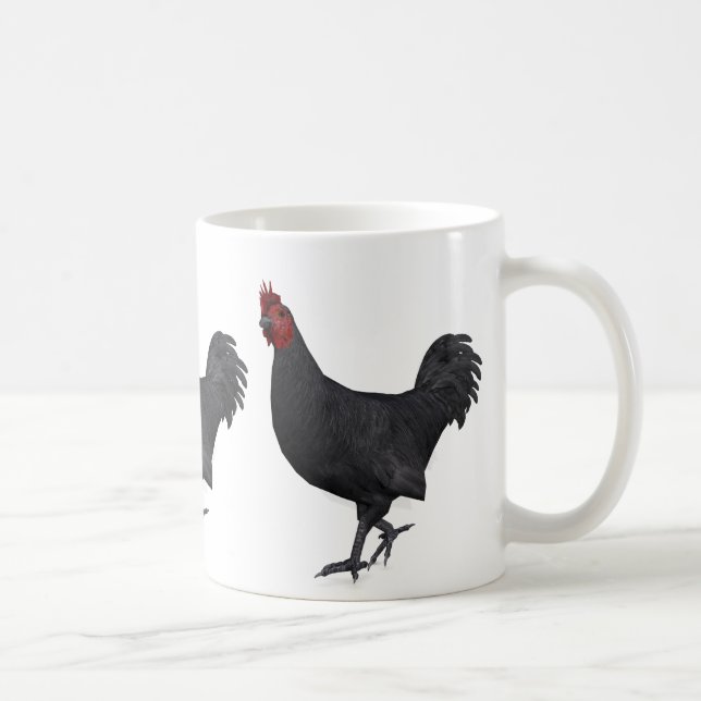 Black Rooster Coffee Mug (Right)