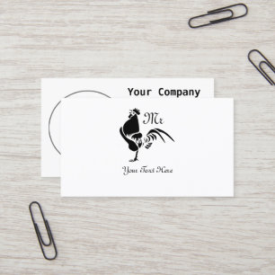 Black Rooster Crowing the Good Morning Alarm Business Card