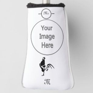 Black Rooster Crowing the Good Morning Alarm Golf Head Cover