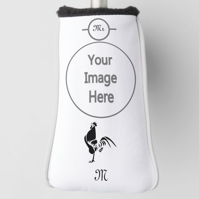 Black Rooster Crowing the Good Morning Alarm Golf Head Cover (Rotate 90)