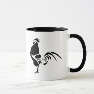 Black Rooster Crowing the Good Morning Alarm Mug