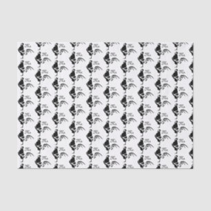 Black Rooster Crowing the Good Morning Alarm Tissue Paper