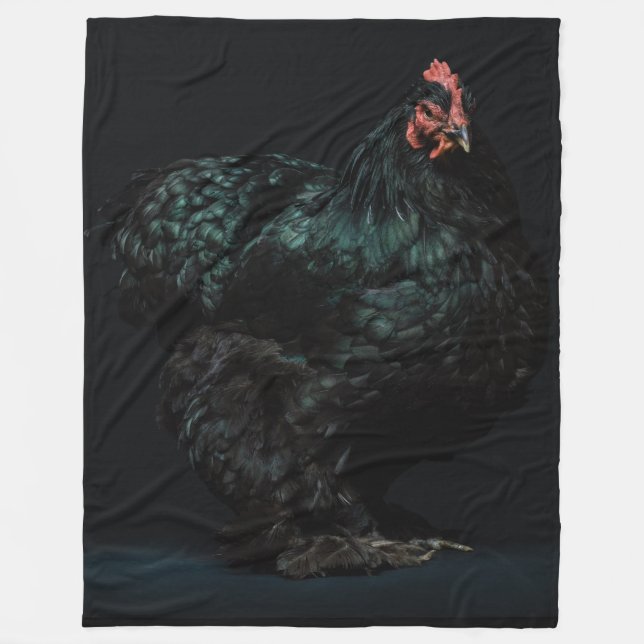 BLACK ROOSTER FLEECE BLANKET (Front)