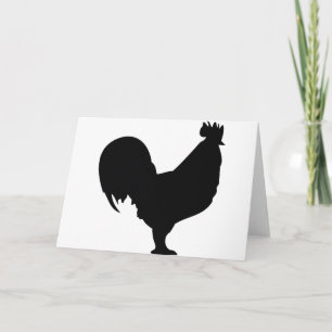 black rooster icon card