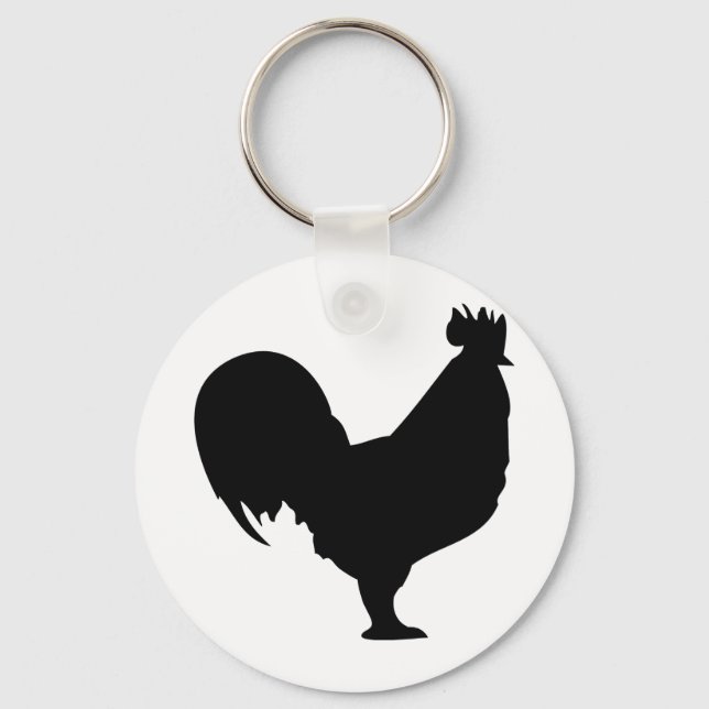 black rooster icon key ring (Front)