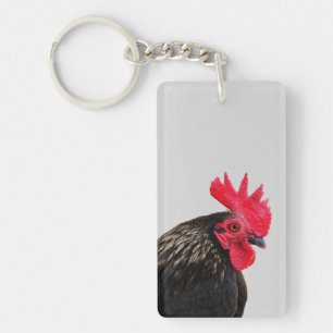 Black Rooster Key Ring