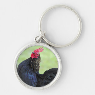 Black Rooster Key Ring