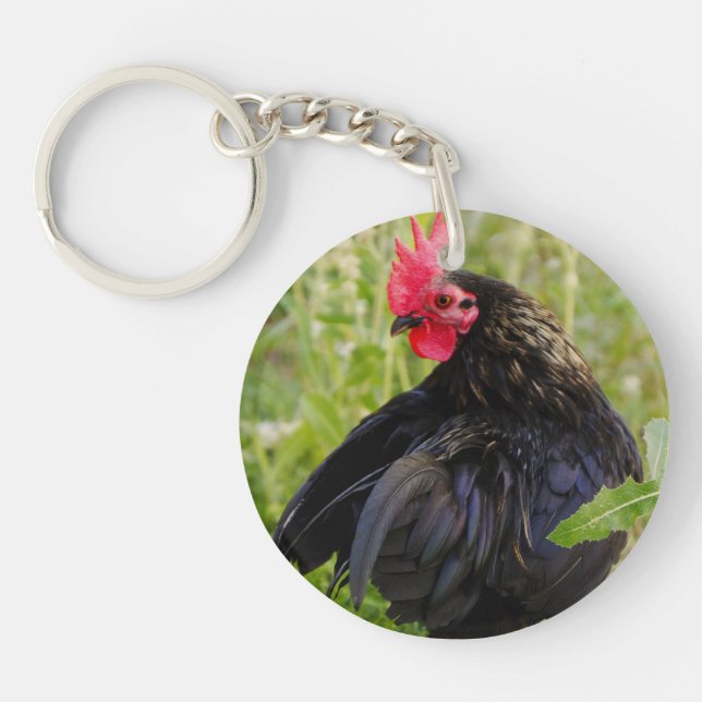 Black Rooster Key Ring (Front)