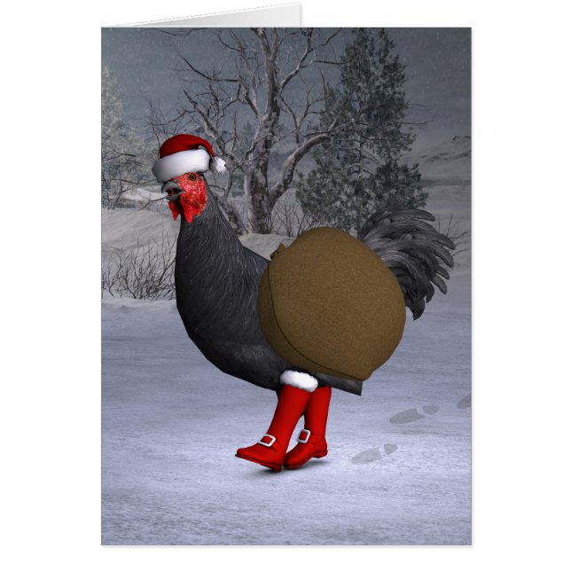 Black Rooster Santa Claus (Front)