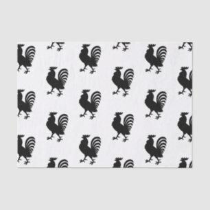 Black Rooster Silhouette Tissue Paper