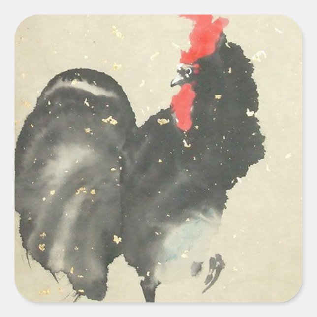 Black Rooster Stickers (Front)