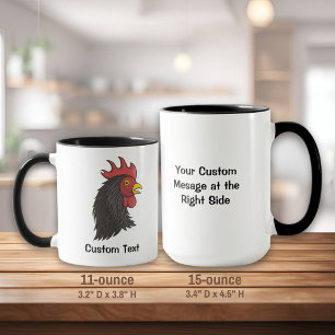Black Rooster's Head Mug