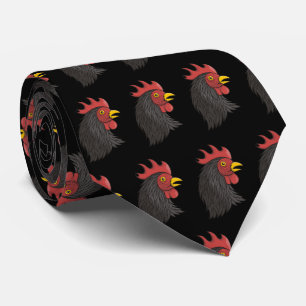 Black Rooster's Head Tie