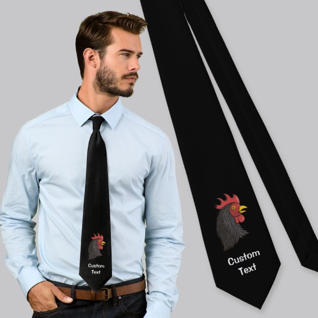 Black Rooster's Head Tie (Creator Uploaded)