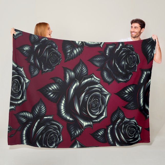 Black Rose 60x80 Fleece Blanket (In Situ)